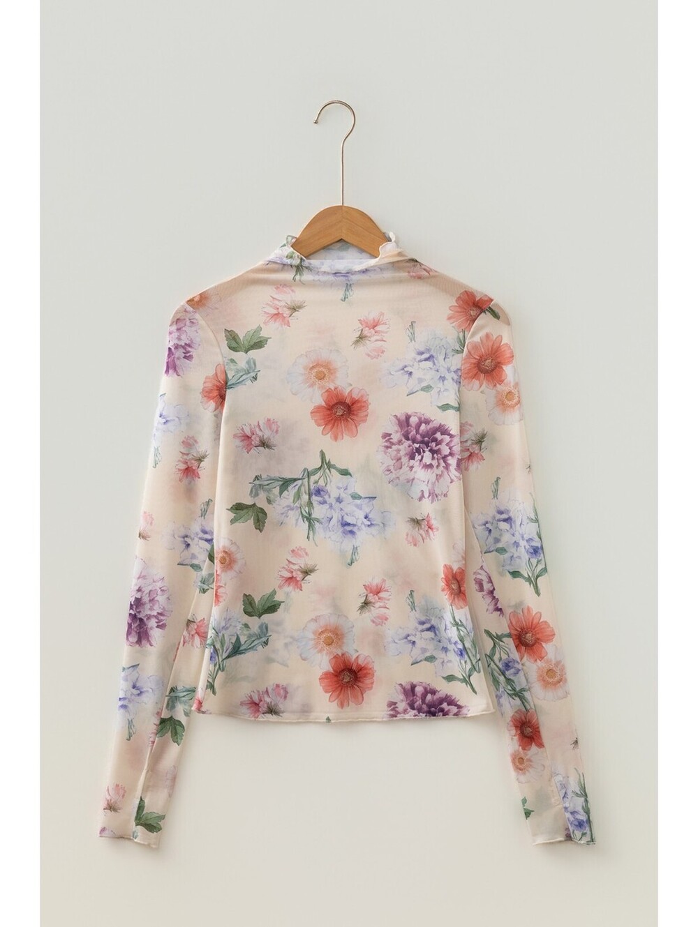 Women's Sheer Floral Mesh Long Sleeve Top [COPY]